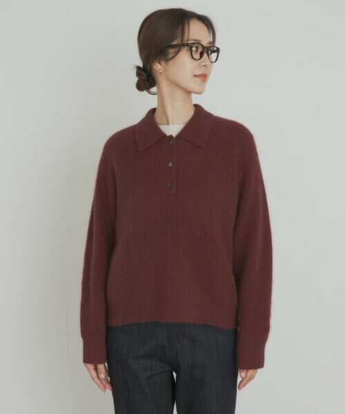 URBAN RESEARCH DOORS / アーバンリサーチ ドアーズ ニット・セーター | FOX混衿付き畦ニット | 詳細8