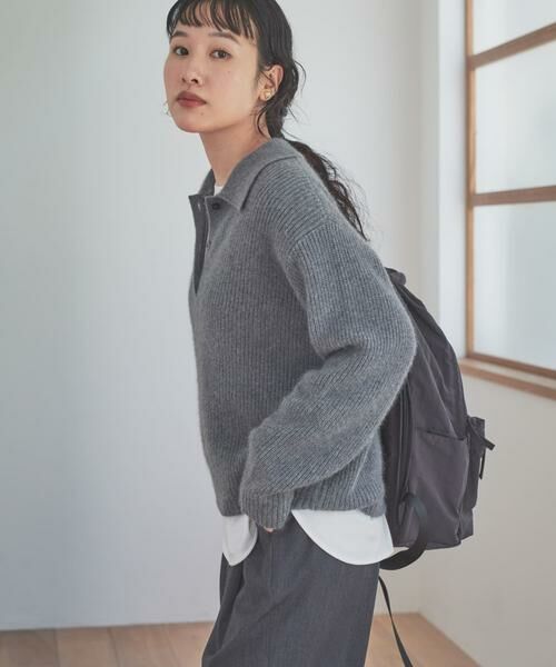URBAN RESEARCH DOORS / アーバンリサーチ ドアーズ ニット・セーター | FOX混衿付き畦ニット | 詳細20