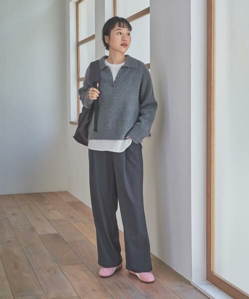 URBAN RESEARCH DOORS / アーバンリサーチ ドアーズ ニット・セーター | FOX混衿付き畦ニット | 詳細23