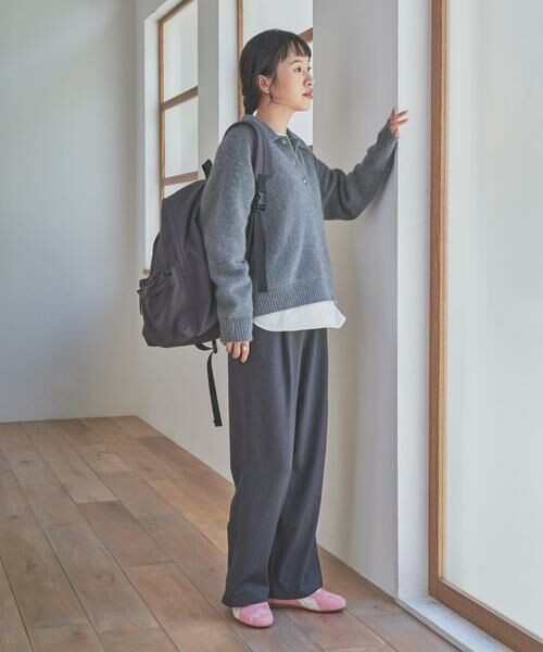 URBAN RESEARCH DOORS / アーバンリサーチ ドアーズ ニット・セーター | FOX混衿付き畦ニット | 詳細24