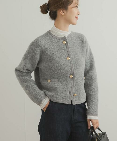 URBAN RESEARCH DOORS / アーバンリサーチ ドアーズ カーディガン・ボレロ | ノーカラーニットカーディガン | 詳細20