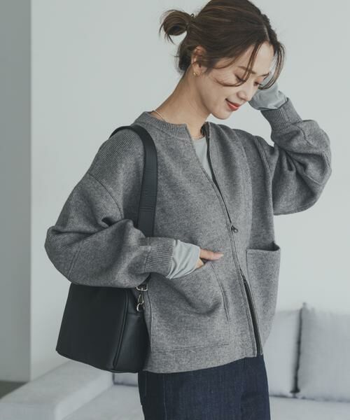 URBAN RESEARCH DOORS/アーバンリサーチ ドアーズ ニットZIPブルゾン グレー系その他 M