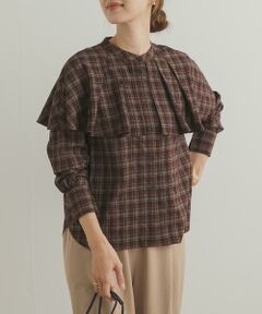 URBAN RESEARCH DOORS / アーバンリサーチ ドアーズ シャツ・ブラウス | チェックケープフリルブラウス