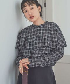 URBAN RESEARCH DOORS / アーバンリサーチ ドアーズ シャツ・ブラウス | チェックケープフリルブラウス
