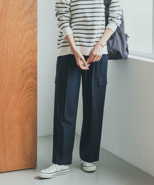 URBAN RESEARCH DOORS/アーバンリサーチ ドアーズ センタープレスカーゴパンツ ネイビー S URBAN RESEARCH DOORS/アーバンリサーチ ドアーズ センタープレスカーゴパンツ ネイビー S