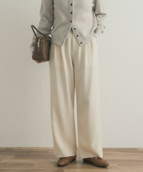 URBAN RESEARCH DOORS/アーバンリサーチ ドアーズ 『UR TECH SMOOTHLUXE』ワイドトラウザー アイボリー M URBAN RESEARCH DOORS/アーバンリサーチ ドアーズ 『UR TECH SMOOTHLUXE』ワイドトラウザー アイボリー M