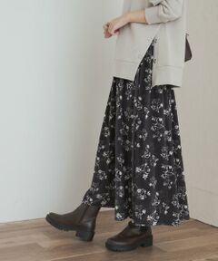 URBAN RESEARCH DOORS / アーバンリサーチ ドアーズ スカート | ベロアフラワープリントスカート