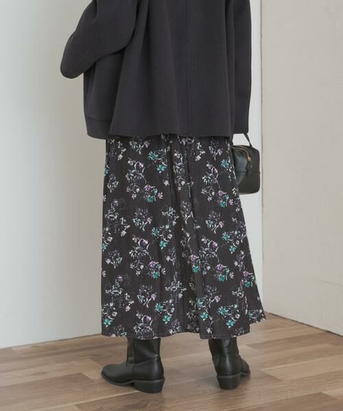URBAN RESEARCH DOORS / アーバンリサーチ ドアーズ スカート | ベロアフラワープリントスカート | 詳細3