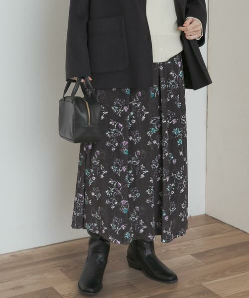 URBAN RESEARCH DOORS / アーバンリサーチ ドアーズ スカート | ベロアフラワープリントスカート | 詳細5