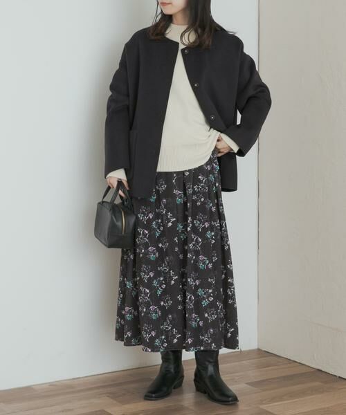 URBAN RESEARCH DOORS / アーバンリサーチ ドアーズ スカート | ベロアフラワープリントスカート | 詳細7