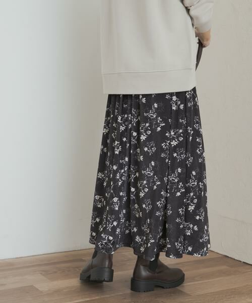 URBAN RESEARCH DOORS / アーバンリサーチ ドアーズ スカート | ベロアフラワープリントスカート | 詳細10