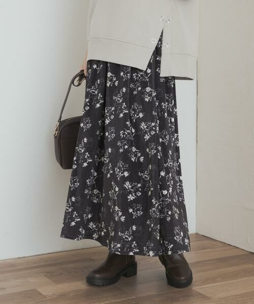 URBAN RESEARCH DOORS / アーバンリサーチ ドアーズ スカート | ベロアフラワープリントスカート | 詳細13