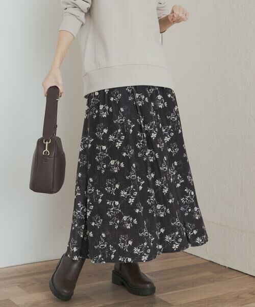 URBAN RESEARCH DOORS / アーバンリサーチ ドアーズ スカート | ベロアフラワープリントスカート | 詳細15
