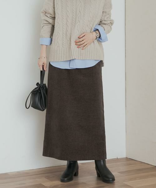 URBAN RESEARCH DOORS / アーバンリサーチ ドアーズ スカート | ベロアワッシャーIラインスカート | 詳細1