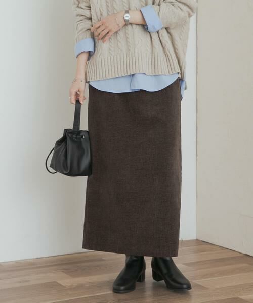 URBAN RESEARCH DOORS / アーバンリサーチ ドアーズ スカート | ベロアワッシャーIラインスカート | 詳細3