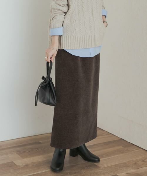 URBAN RESEARCH DOORS / アーバンリサーチ ドアーズ スカート | ベロアワッシャーIラインスカート | 詳細4