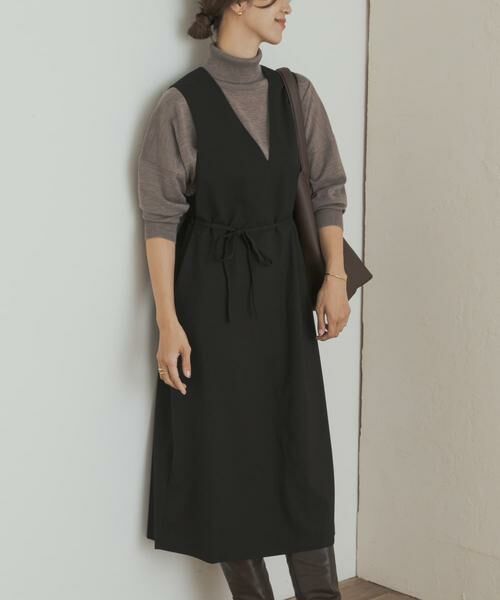 URBAN RESEARCH DOORS / アーバンリサーチ ドアーズ ワンピース | 『UR TECH』ツイルフレアジャンパースカート（ブラック）