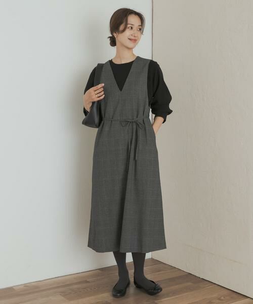 URBAN RESEARCH DOORS / アーバンリサーチ ドアーズ ワンピース | 『UR TECH』ツイルフレアジャンパースカート | 詳細17