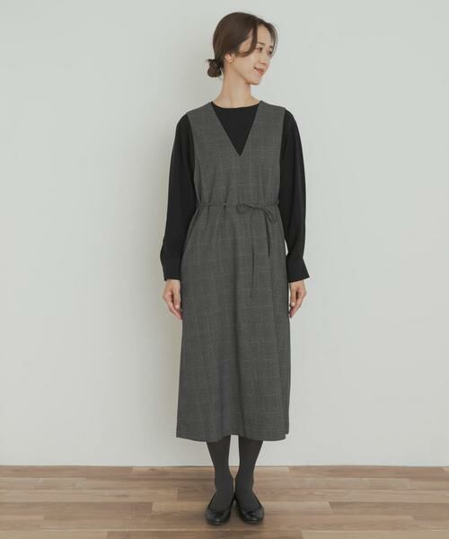 URBAN RESEARCH DOORS / アーバンリサーチ ドアーズ ワンピース | 『UR TECH』ツイルフレアジャンパースカート | 詳細19