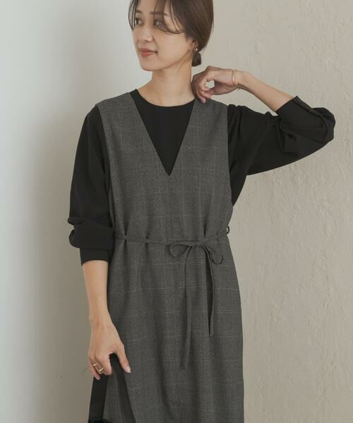 URBAN RESEARCH DOORS/アーバンリサーチ ドアーズ 『UR TECH』ツイルフレアジャンパースカート チェック M URBAN RESEARCH DOORS/アーバンリサーチ ドアーズ 『UR TECH』ツイルフレアジャンパースカート チェック M