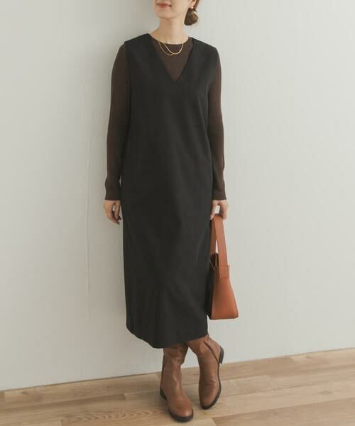 URBAN RESEARCH DOORS / アーバンリサーチ ドアーズ ワンピース | 『UR TECH』ストレートラインジャンパースカート | 詳細1