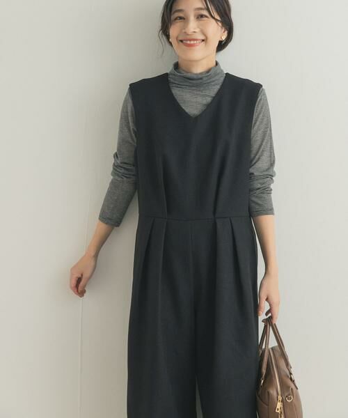 URBAN RESEARCH DOORS/アーバンリサーチ ドアーズ Vネックオールインワン ブラック M