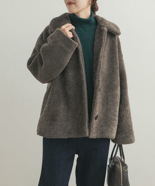 URBAN RESEARCH DOORS / アーバンリサーチ ドアーズ その他アウター | コクーンシルエットボアコート（チャコールグレー）