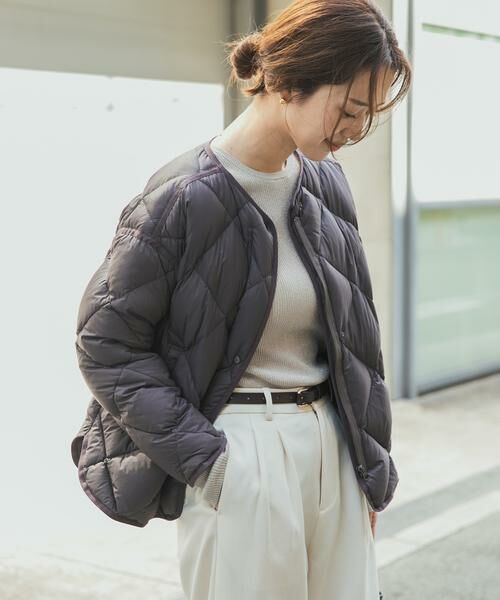 URBAN RESEARCH DOORS / アーバンリサーチ ドアーズ ダウンジャケット・ベスト | 『一部WEB限定カラー』ライトダウンキルトショートブルゾン（チャコールグレー）