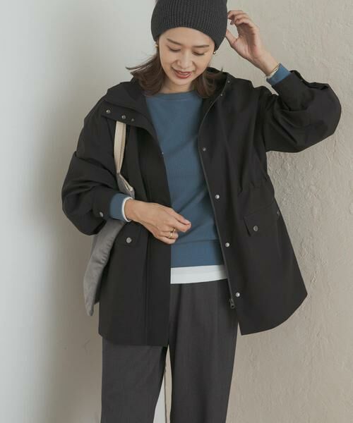 URBAN RESEARCH DOORS/アーバンリサーチ ドアーズ 防風/撥水ドロストフーディ ブラック FREE