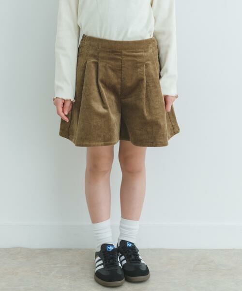 URBAN RESEARCH DOORS/アーバンリサーチ ドアーズ コーデュロイWタックキュロット(KIDS) モカ 105