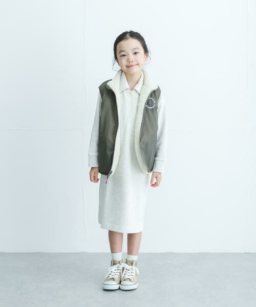 URBAN RESEARCH DOORS / アーバンリサーチ ドアーズ ワンピース | 『WEB/一部店舗限定サイズ』裏毛ハーフジップワンピース(KIDS) | 詳細12