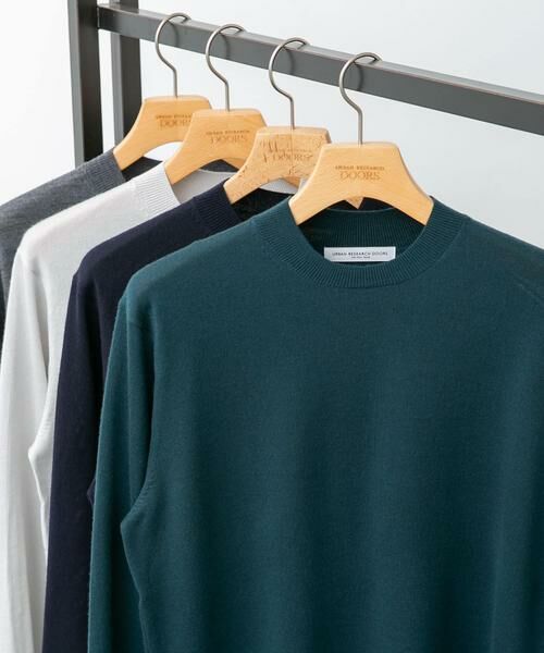 URBAN RESEARCH DOORS/アーバンリサーチ ドアーズ LIFE STYLE TAILOR マシンウォッシャブルハイゲージクルーニット グリーン L