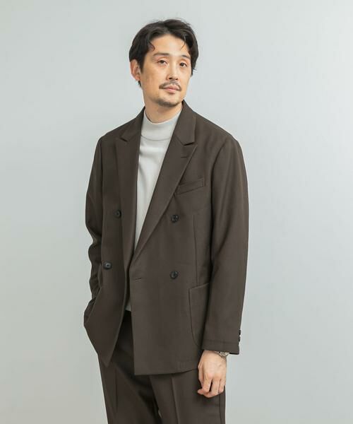 URBAN RESEARCH DOORS/アーバンリサーチ ドアーズ LIFE STYLE TAILOR ウールライクツイルコンフォータブル Wジャケット ブラウン系その他 XL
