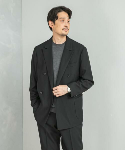 URBAN RESEARCH DOORS/アーバンリサーチ ドアーズ LIFE STYLE TAILOR ウールライクツイルコンフォータブル Wジャケット ネイビー M