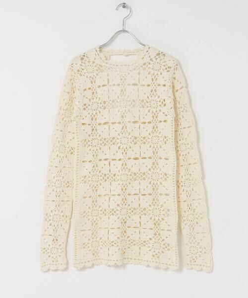 URBAN RESEARCH DOORS / アーバンリサーチ ドアーズ ニット・セーター | OPEN SESAME CLUB　cashmere fleur lace tops | 詳細1