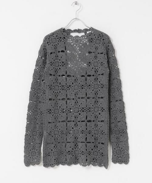 URBAN RESEARCH DOORS / アーバンリサーチ ドアーズ ニット・セーター | OPEN SESAME CLUB　cashmere fleur lace tops | 詳細3