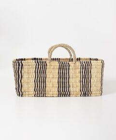 URBAN RESEARCH DOORS / アーバンリサーチ ドアーズ インテリア・インテリア雑貨 | アフリカンスクエア　ストロー横長カゴL ドームハンドル柄2