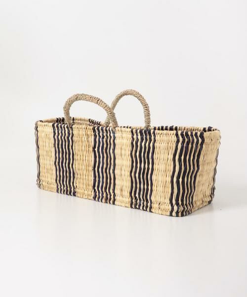 URBAN RESEARCH DOORS / アーバンリサーチ ドアーズ インテリア・インテリア雑貨 | アフリカンスクエア　ストロー横長カゴL ドームハンドル柄2 | 詳細2