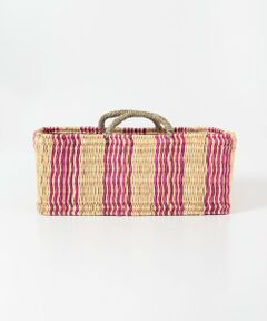 URBAN RESEARCH DOORS / アーバンリサーチ ドアーズ インテリア・インテリア雑貨 | アフリカンスクエア　ストロー横長カゴL ドームハンドル柄2