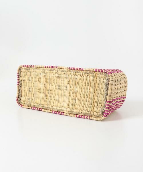 URBAN RESEARCH DOORS / アーバンリサーチ ドアーズ インテリア・インテリア雑貨 | アフリカンスクエア　ストロー横長カゴL ドームハンドル柄2 | 詳細3