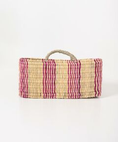 URBAN RESEARCH DOORS / アーバンリサーチ ドアーズ インテリア・インテリア雑貨 | アフリカンスクエア　ストロー横長カゴM ドームハンドル柄2