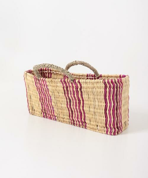 URBAN RESEARCH DOORS / アーバンリサーチ ドアーズ インテリア・インテリア雑貨 | アフリカンスクエア　ストロー横長カゴM ドームハンドル柄2 | 詳細2