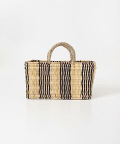 URBAN RESEARCH DOORS / アーバンリサーチ ドアーズ インテリア・インテリア雑貨 | アフリカンスクエア　ストロー横長カゴS ドームハンドル柄2