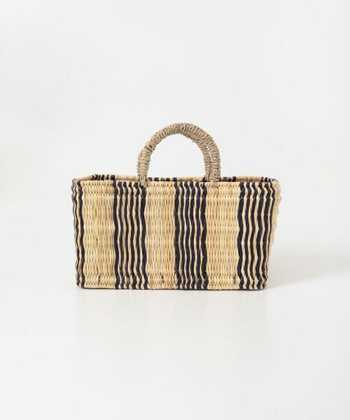 URBAN RESEARCH DOORS / アーバンリサーチ ドアーズ インテリア・インテリア雑貨 | アフリカンスクエア　ストロー横長カゴS ドームハンドル柄2 | 詳細1