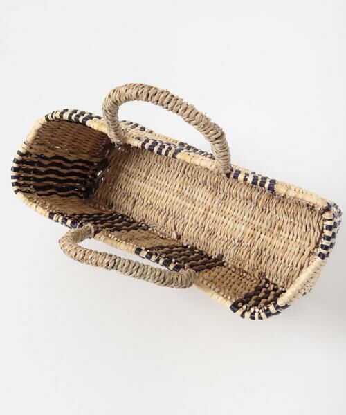 URBAN RESEARCH DOORS / アーバンリサーチ ドアーズ インテリア・インテリア雑貨 | アフリカンスクエア　ストロー横長カゴS ドームハンドル柄2 | 詳細5