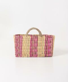 URBAN RESEARCH DOORS / アーバンリサーチ ドアーズ インテリア・インテリア雑貨 | アフリカンスクエア　ストロー横長カゴS ドームハンドル柄2