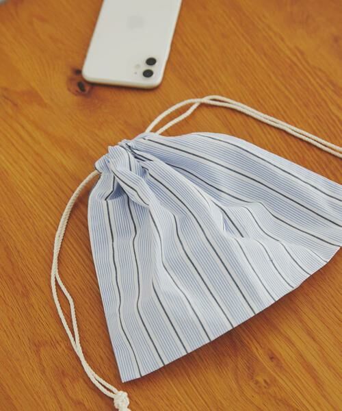 URBAN RESEARCH DOORS / アーバンリサーチ ドアーズ ポーチ | CINQ　巾着 ストライプ | 詳細1