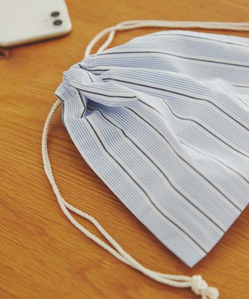 URBAN RESEARCH DOORS/アーバンリサーチ ドアーズ CINQ 巾着 ストライプ ライトブルー S