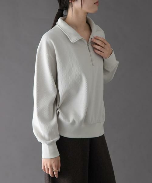URBAN RESEARCH DOORS / アーバンリサーチ ドアーズ Tシャツ | FORK&SPOON　ハーフジップサーマルカットソー | 詳細1
