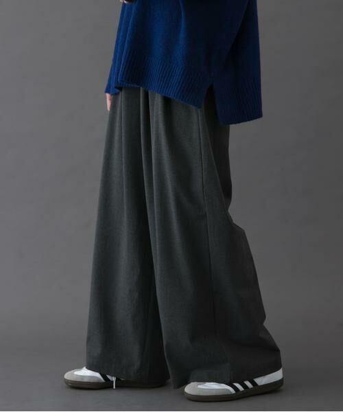 URBAN RESEARCH DOORS / アーバンリサーチ ドアーズ その他パンツ | FORK&SPOON ウールライクツータックワイドパンツ(グレー系その他)